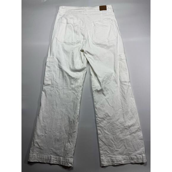 American Eagle Women's Super High-Rise Baggy Wide Leg White Jeans - 6 (31x32.5) - Picture 2 of 6